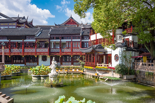 Shanghai, China, the traditional ancient architectures of the Yuyuan Garden district