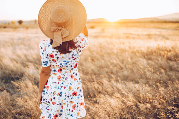 istock Female freedom on the golden meadow 1347190706