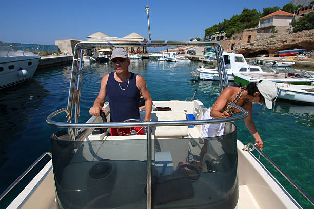 istock Friends on a speedboat 134719119