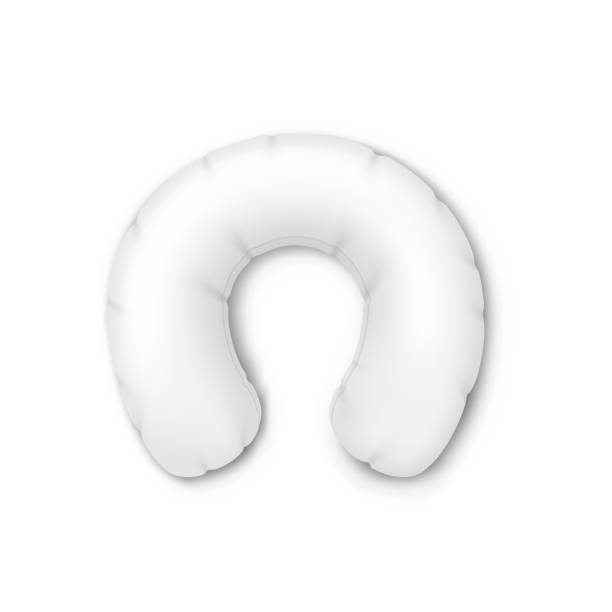 istock Airplane neck pillow, realistic travel cushion. Comfortable accessory for relaxation in plane or bus 1347193233