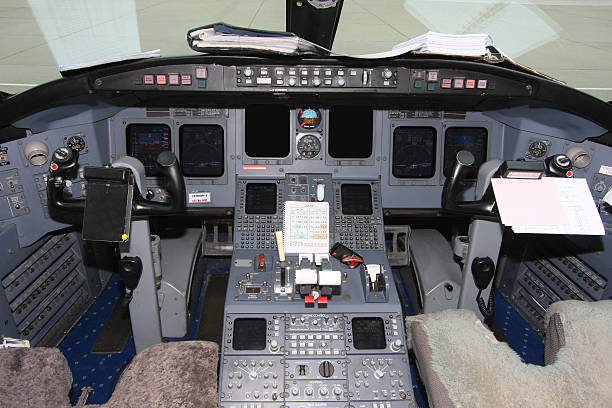 istock Cockpit of commercial jet with instruments 134719442