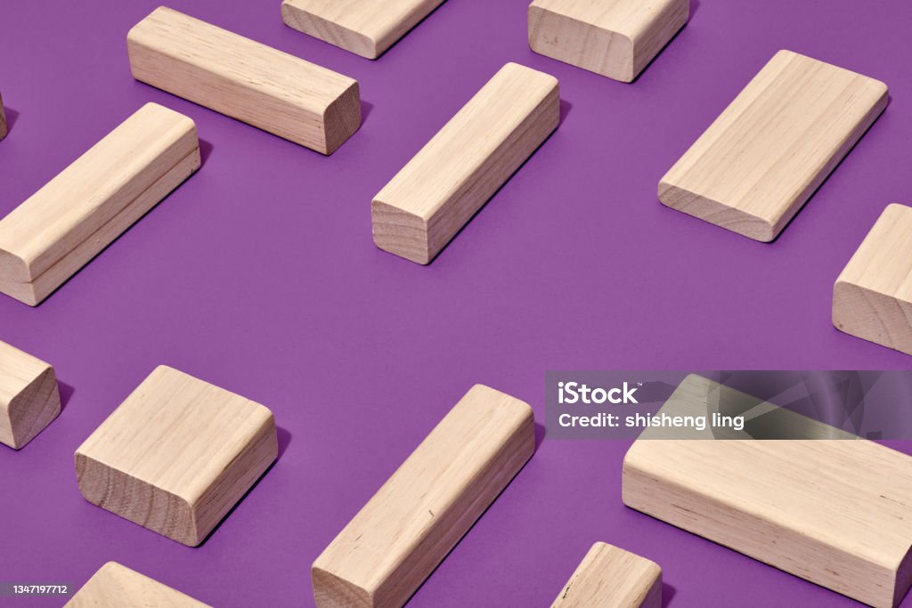Rectangular Blocks Of Various Sizes Form Geometry On A Purple ...