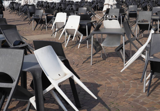 istock plastic chairs and tables at alfresco bar 1347198027