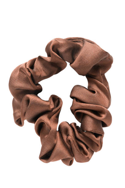 Brown scrunchy isolated stock photo