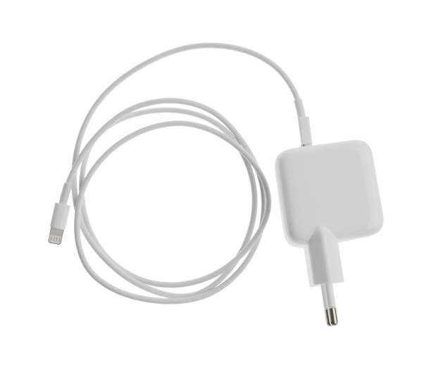 istock USB charger isolated on white, top view. Modern technology 1347207354