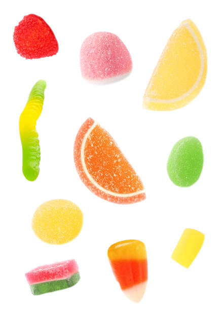 istock Set of different jelly candies on white background 1347207379