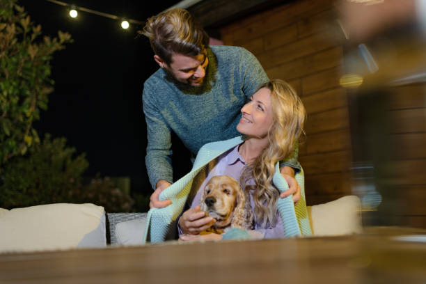 istock Happy couple enjoying on a terrace 1347209871