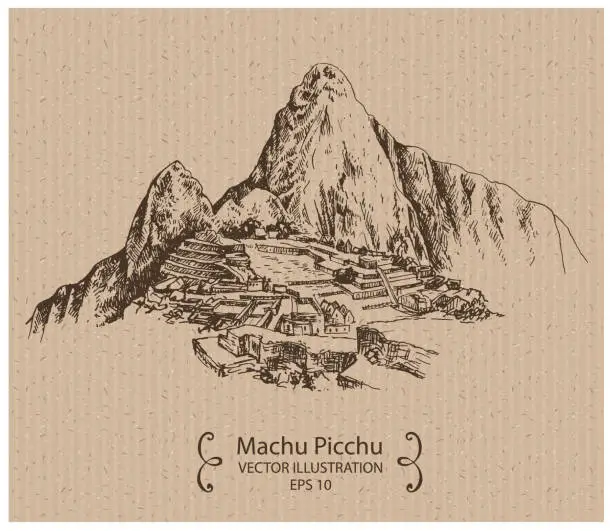 Vector illustration of Machu Picchu, Peru