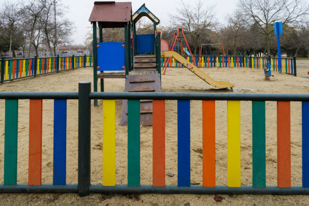 istock playground and play area in a park in Madrid 1347213027
