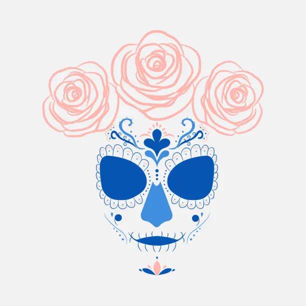 Vector illustration of Santa Muerte. Contemporary Religious Cult in Mexico. Vector.