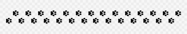 ilustrações de stock, clip art, desenhos animados e ícones de paw footprint vector illustration. paw trail with shadow isolated. silhouette of animal paths. - cat paw print