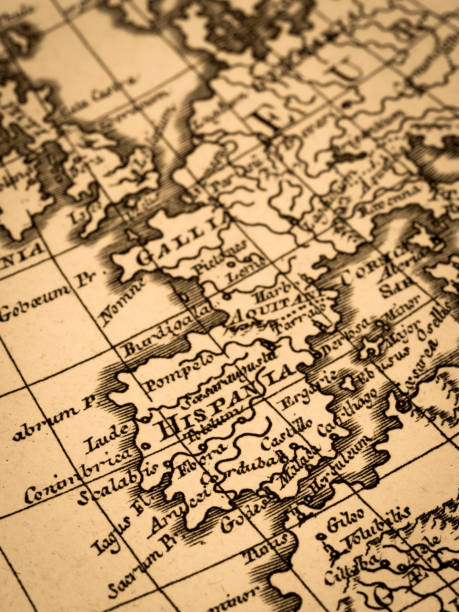 istock Antique World Map, Iberian Peninsula 1347216144