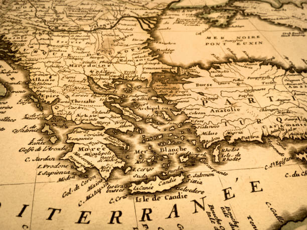 istock Antique world map, Greece and Turkey 1347216218