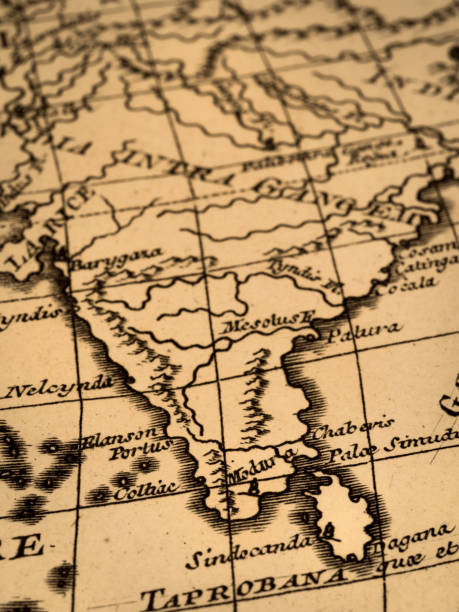 istock Antique world map, India 1347216394