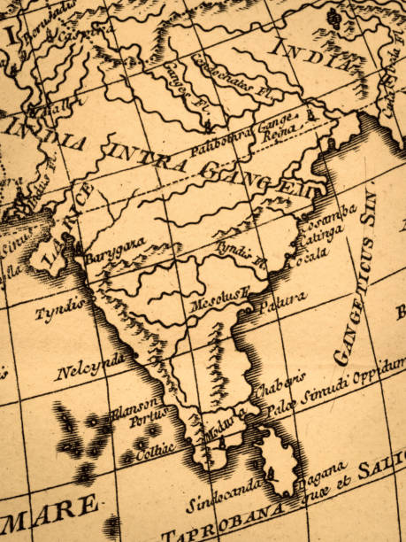 istock Antique world map, India 1347216428