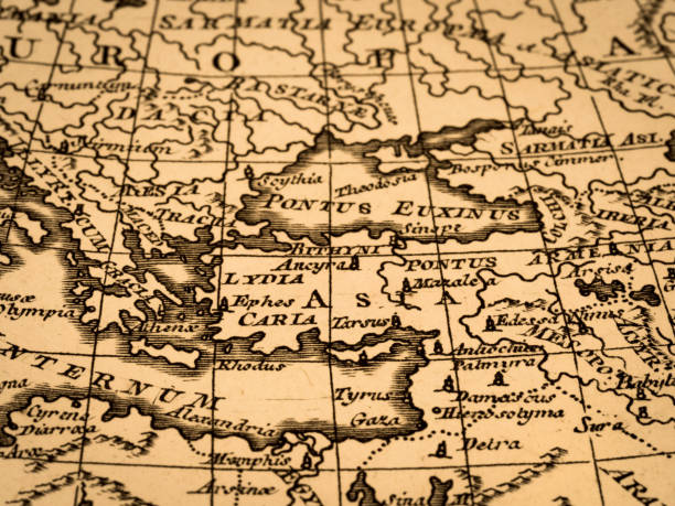 istock Antique world map, Greece and Turkey 1347216444