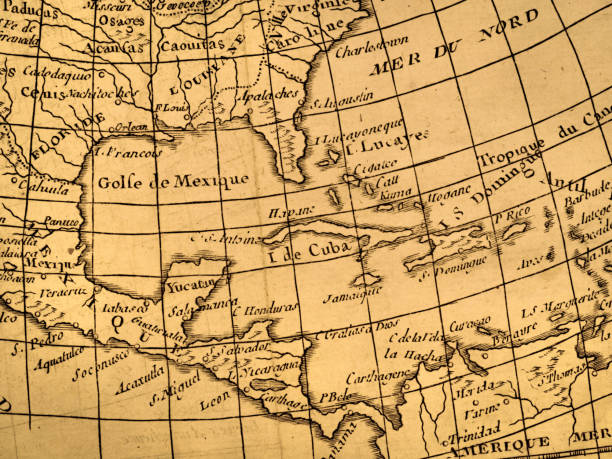 istock Antique world map, Caribbean 1347216764