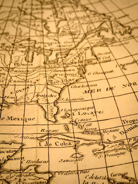 istock Antique world map, Caribbean 1347216885