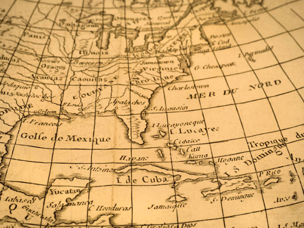 istock Antique world map, Caribbean 1347216989