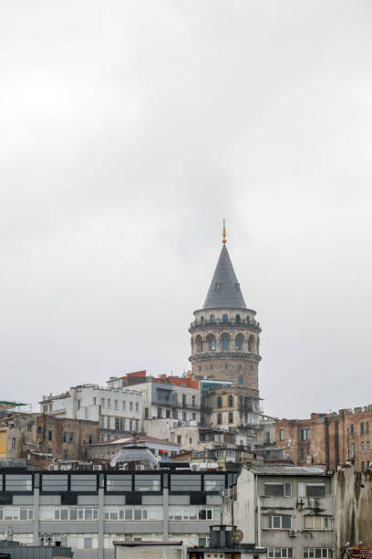 istock Galata tower and old town in istanbul on a cloudy day 1347217290