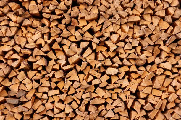 Pile of chopped wood.