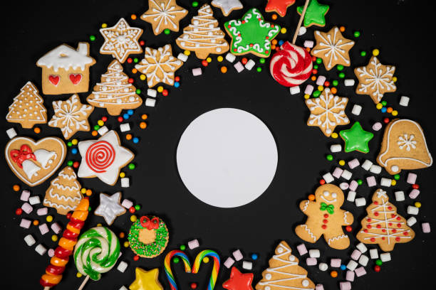 istock Christmas holidays composition on background with copy space for your text 1347222178