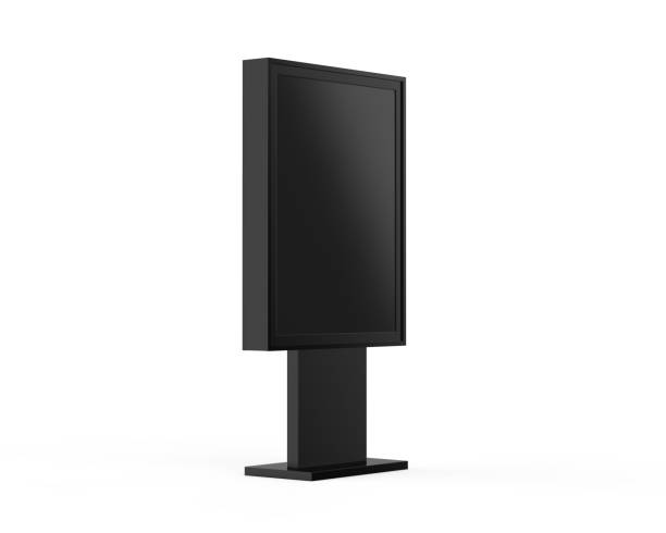 istock LED city light billboard mockup template, acrylic information show electronic display floor stand for branding, 3d illustration 1347222674