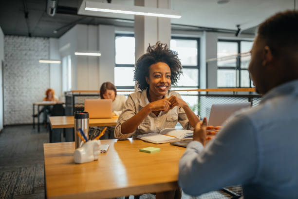 istock Business people talking in the office 1347222677