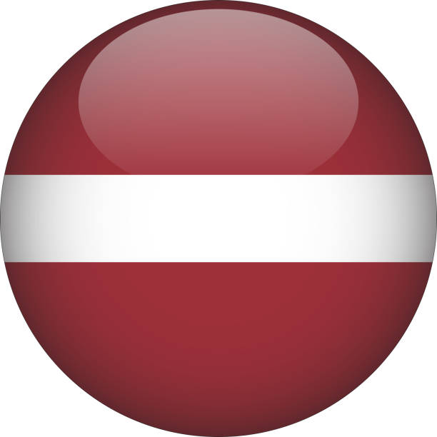 illustrations, cliparts, dessins animés et icônes de lettonie 3d arrondi drapeau du pays bouton icône - latvia flag