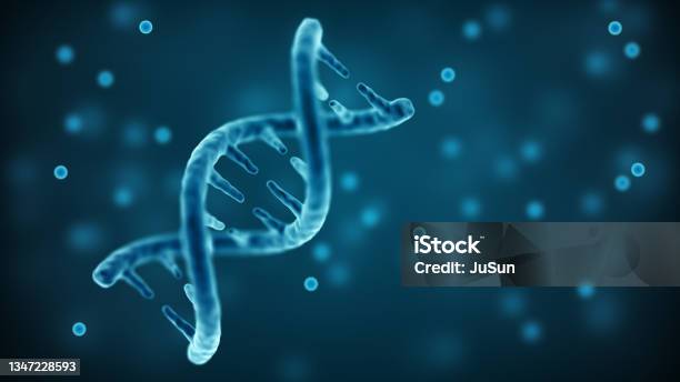 Dna Strand Double Helix Structure Biotechnology And Medical Background Stock Photo - Download Image Now