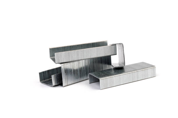istock Metal staples for stapler isolated on white background 1347228751