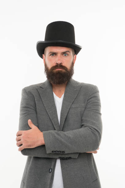 istock Master of cunning tricks. Street performance. Man bearded guy magician. Magic trick performance concept. Circus magic trick performance. Entertainment and theatre. Aristocracy concept. Magic show 1347231383