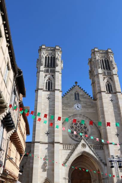 Saint Vincent Cathedral in Chalon Sur Saone stock photo