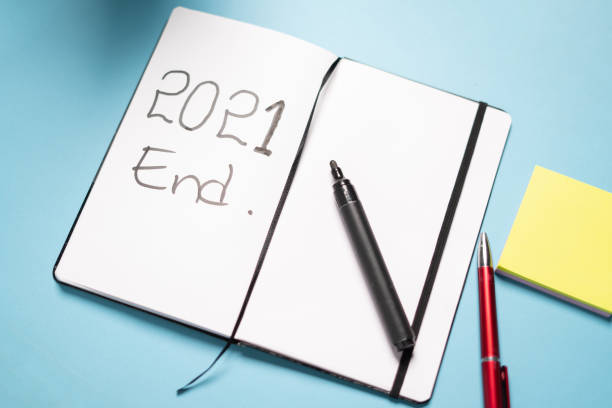 istock Concet showing End of 2021 written on dairy 1347233924