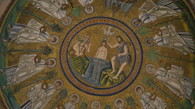 FPV, mosaic in Arian Baptistery. Ravenna. Italy