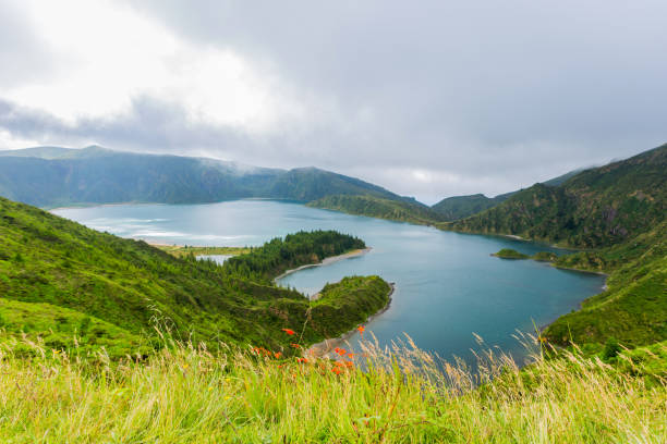 istock view of Lagoa do Fogo 1347235006