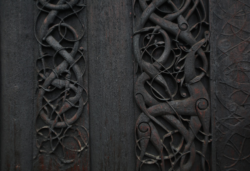 Viking woodcarving art detail