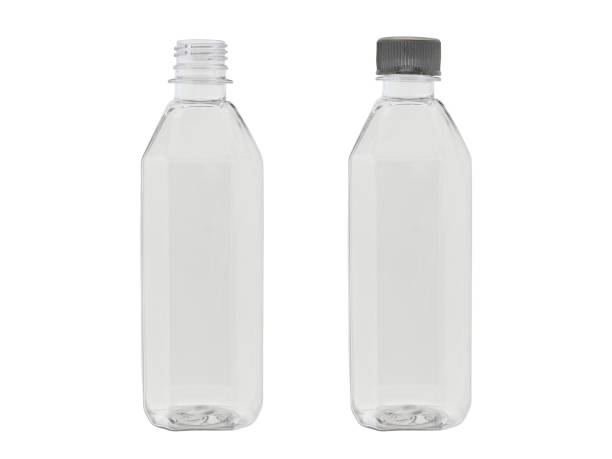 istock A set of two empty plastic bottles. One is open, the other is closed with a lid. Isolated on a white background 1347240883