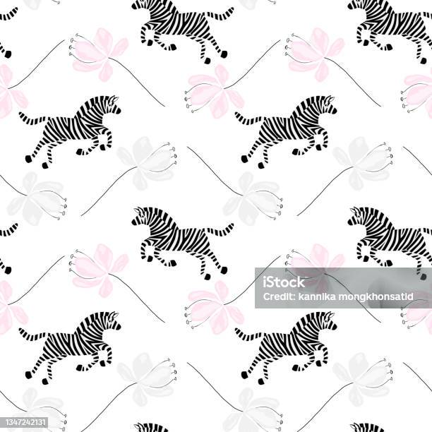 Small Zebra Pattern Cute Zebra Seamless Pattern Stock Illustration - Download Image Now ...