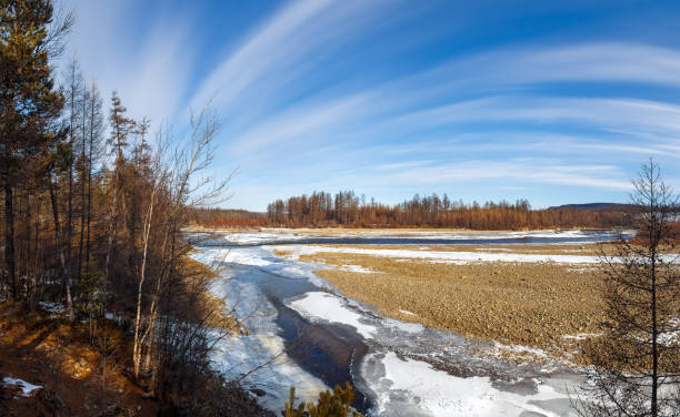 istock Autumn landscape on the river with beautiful clouds 1347242626