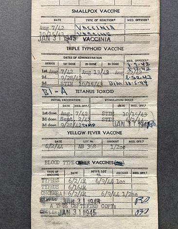 Registro de vacunas de militares en la década de 1940 photo