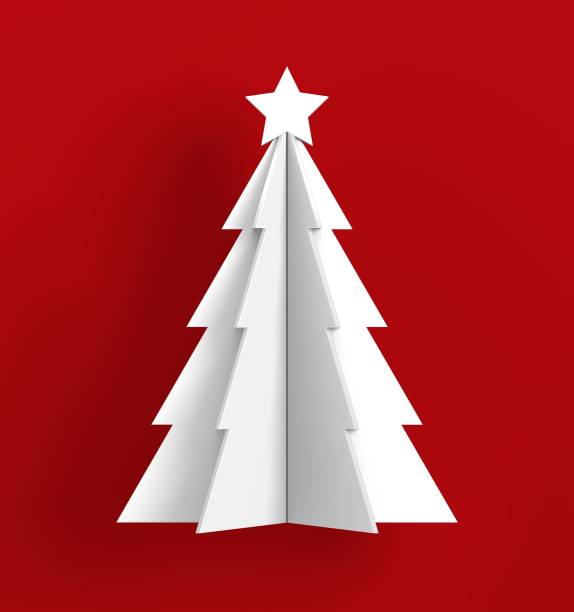 ornamento di natale 3d: albero - christmas christmas tree angel decoration foto e immagini stock