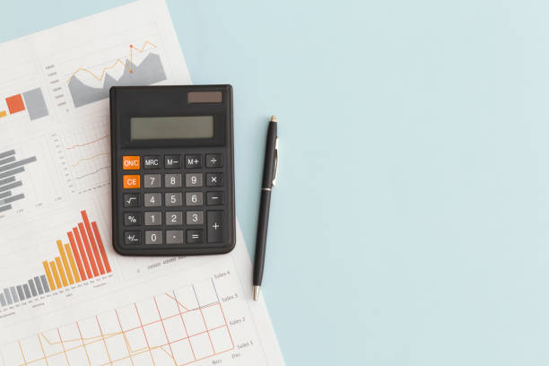 istock Business graphs, charts and calculator on table. Financial development, Banking Account, Statistics 1347248061