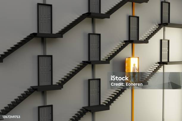 Choice Concept With Doors Stock Photo - Download Image Now - Opportunity, Choosing, Choice