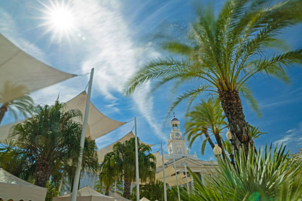 praça de san juan de dios com prefeitura em cádiz - spain tower town square andalusia - fotografias e filmes do acervo