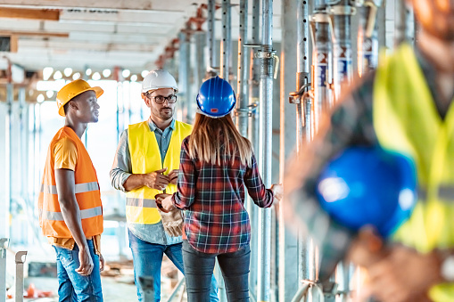 Construction Site Development Team Talking.