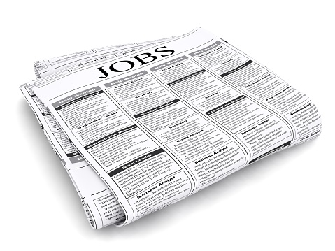 Newspaper job search classified ad\n\n++ Please note: All graphics elements and text are of my own design. ++