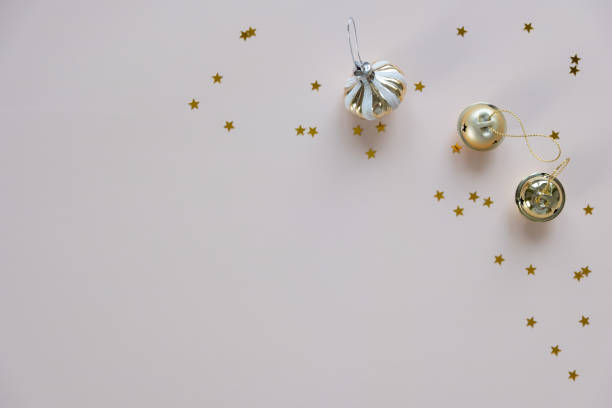 istock Christmas background with decorations on pink background 1347262323