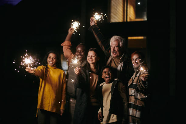 istock Happy family with sparkles 1347262814