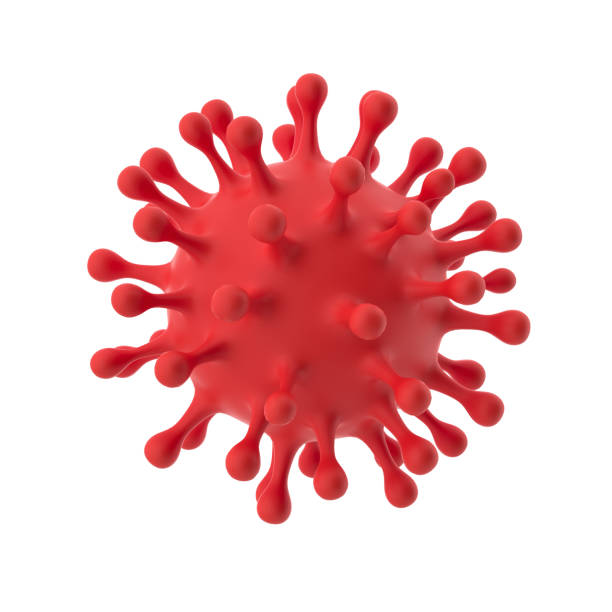 3D illustration red cell virus 3D illustration red cell virus, covid-19 concept on white background. virus stock pictures, royalty-free photos & images